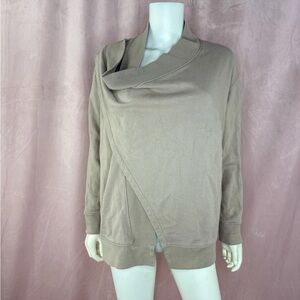 All saints Womens Beige 100% Cotton Zipper Dahlia Long Sleeve Sweater Size XS
